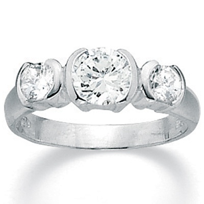 DiamonUltra&trade; CZ Silver Ring