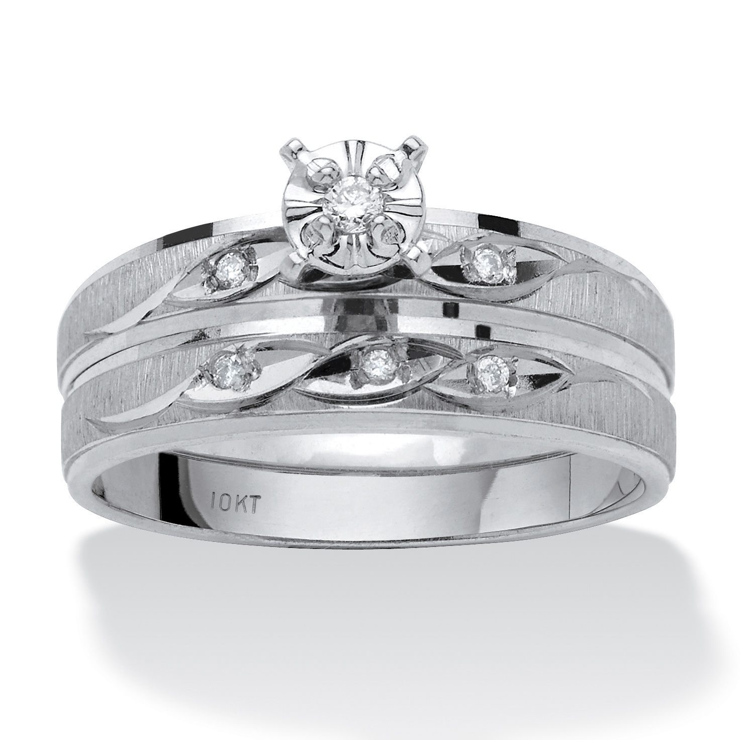 2-Piece White Gold Wedding Set