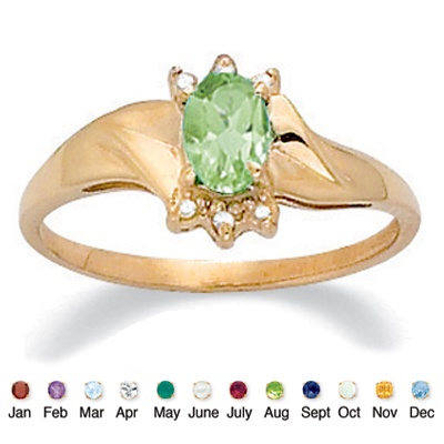 Birthstone & Diamond Accents 10k Gold Ring