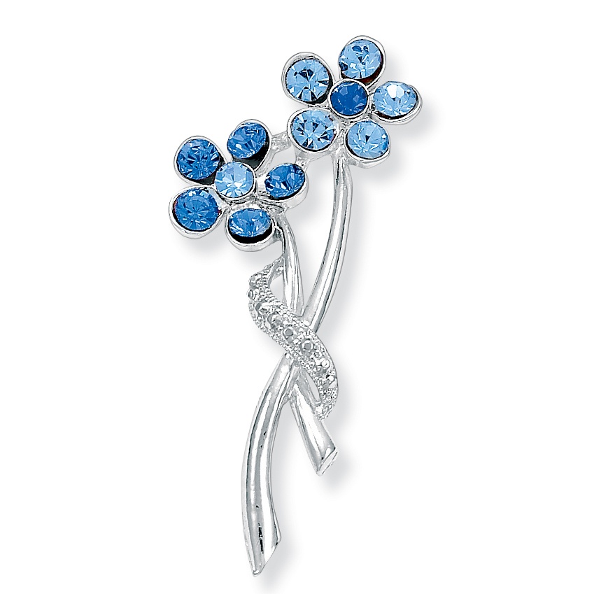 Silvertone Crystal Pin