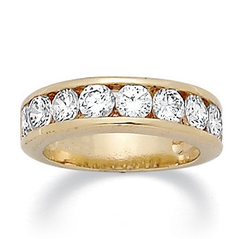 1.35 CT TW DiamonUltra&trade; Cubic Zirconia Band in 14k Gold-Plated