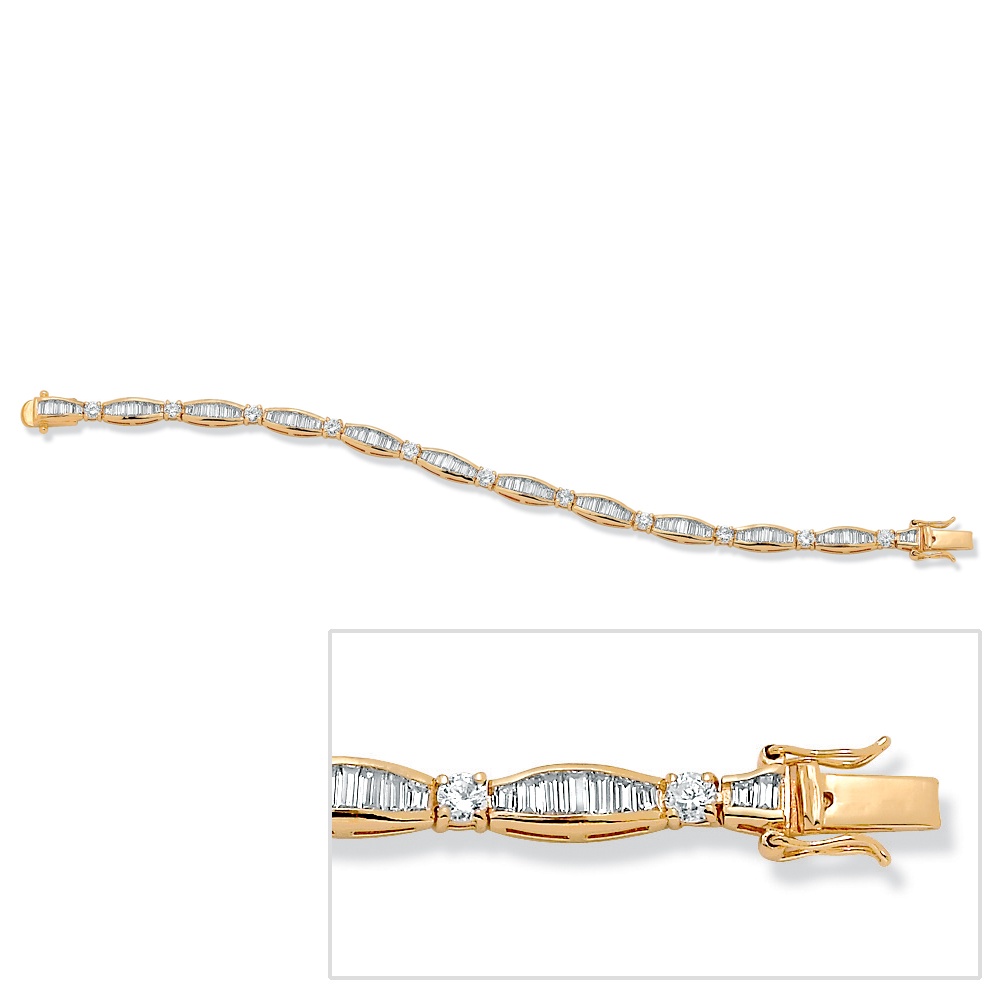 DiamonUltra&trade; CZ Bracelet 7-1/4" 18k Gold over Sterling Silver