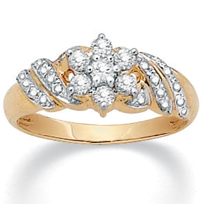 Diamond Flower 14k Ring