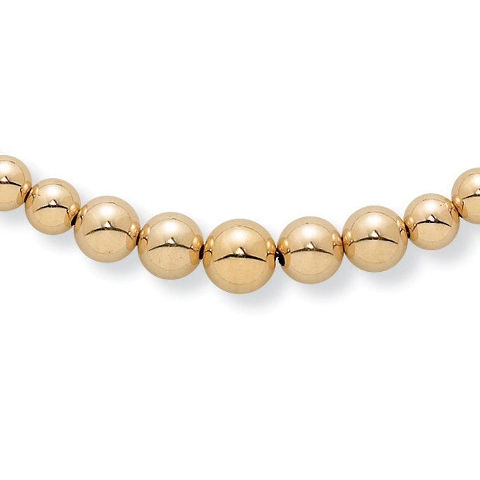14k Gold Beaded Necklace 17"