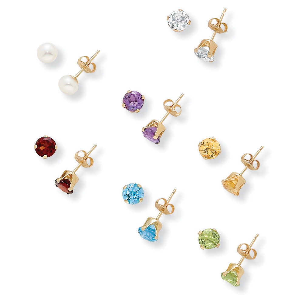 7-Pair Multi-Gem Earring Set