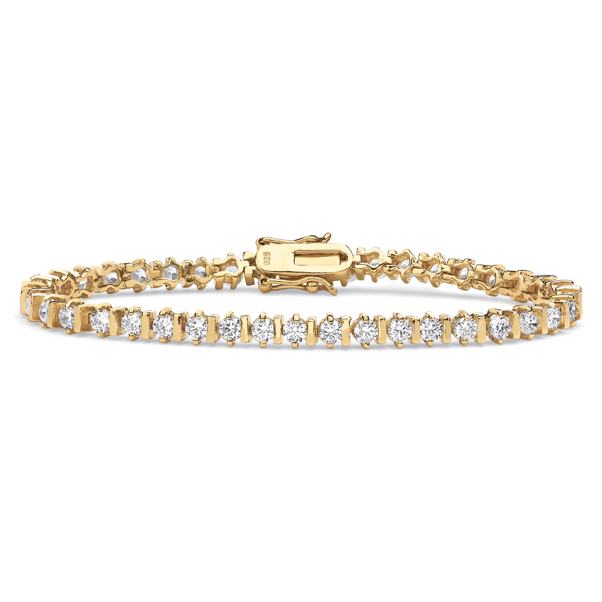 DiamonUltra&trade; CZ 18k/Sterling Silver Tennis Bracelet 8"