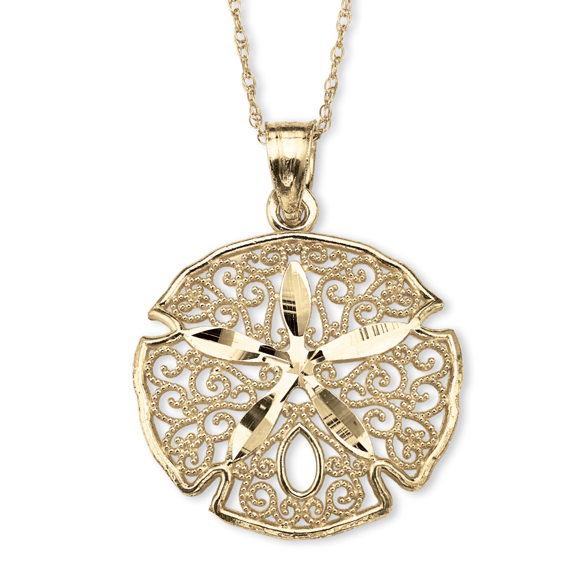 10k Gold Sand Dollar Pendant