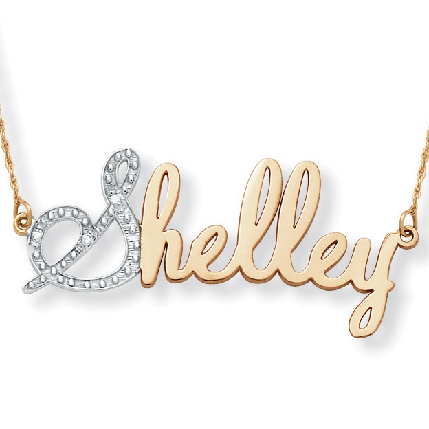 Diamond Accent 14k Gold Nameplate Necklace