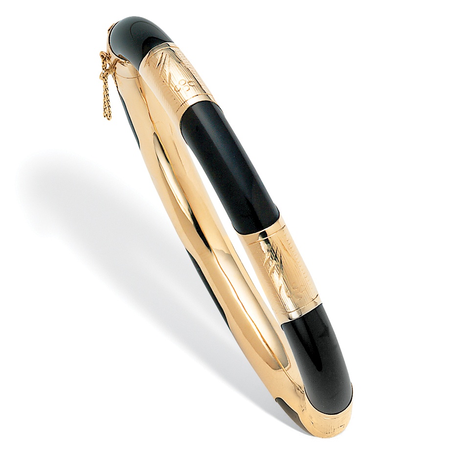 Recon. Onyx 14k Bangle Bracelet