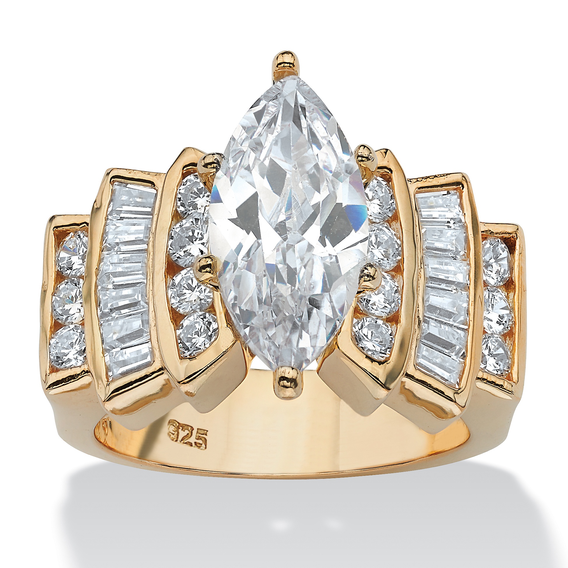 DiamonUltra™ CZ 18k/Sterling Silver Ring