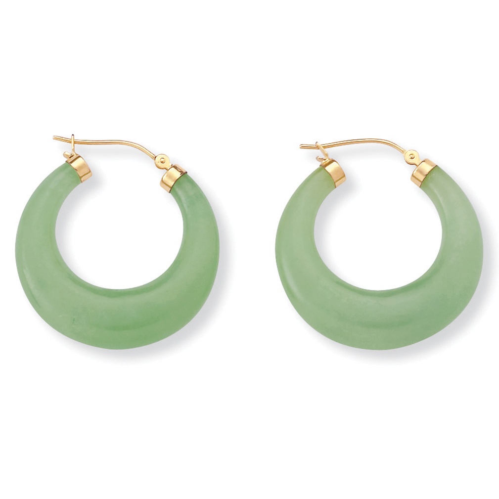 Jade 14k Gold Hoop Earrings