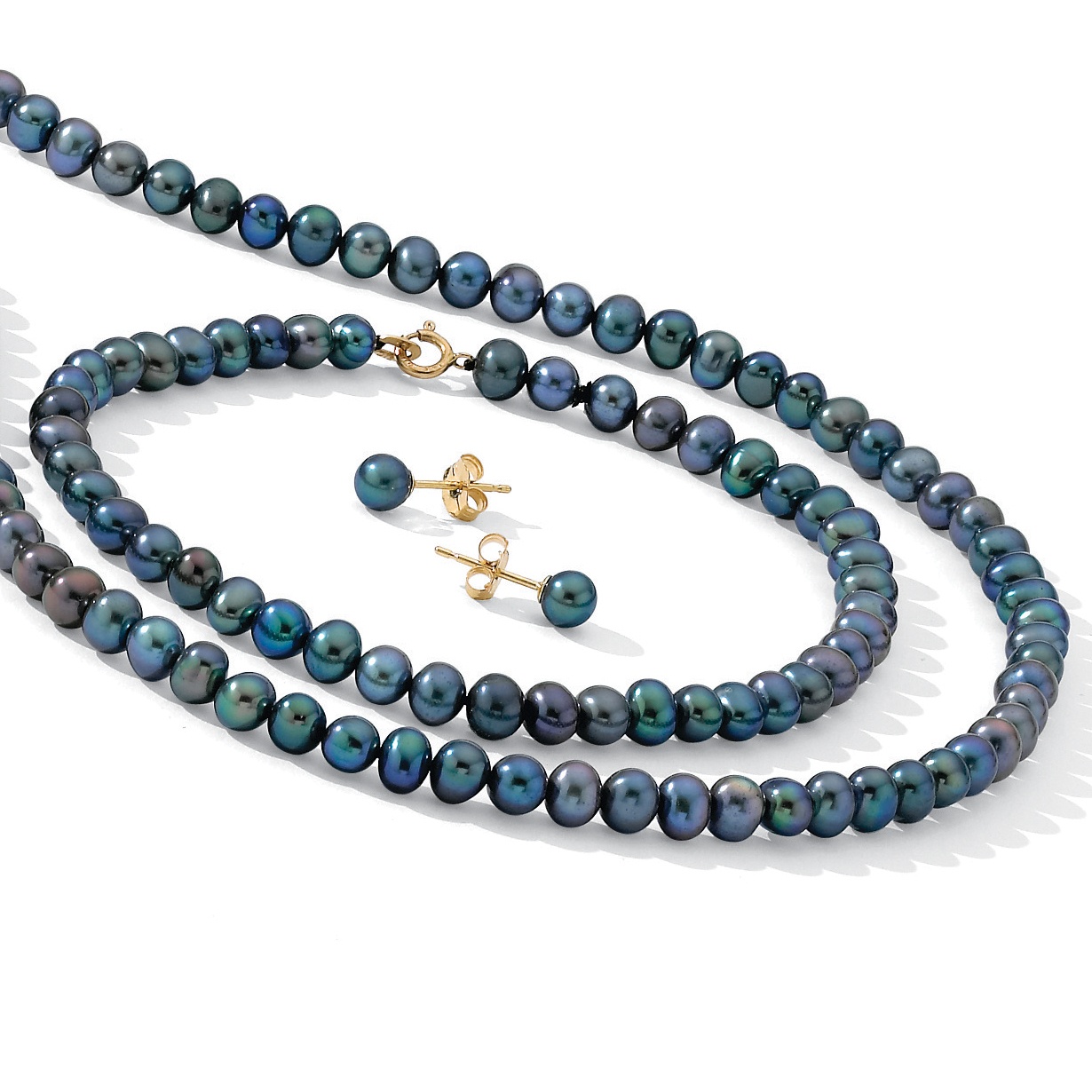 3-Piece Grey Pearl 14k Set