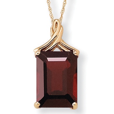 Garnet 10k Gold Pendant