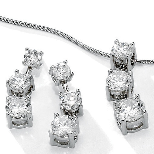 2-Piece DiamonUltra&trade; CZ Pendant/Earring Set