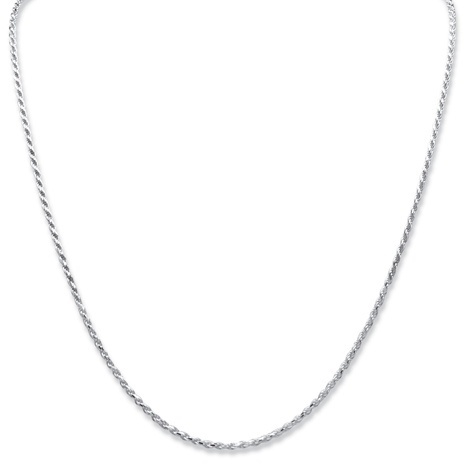 Diamond-Cut Rope Sterling Silver Necklace 20"