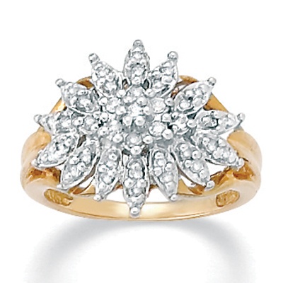 Diamond 10k Gold Cluster Ring