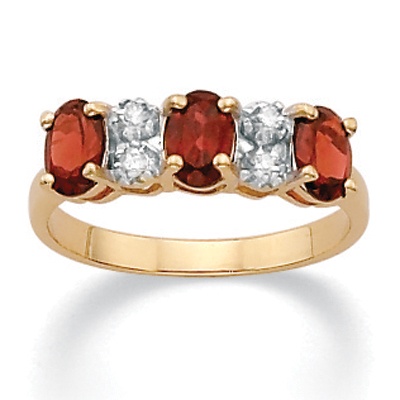 Garnet 18k/Sterling Silver Ring