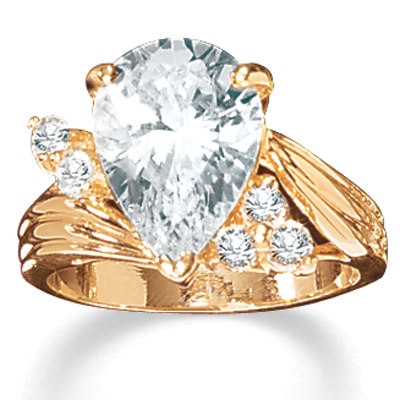 DiamonUltra™ CZ Pear-Shaped Ring