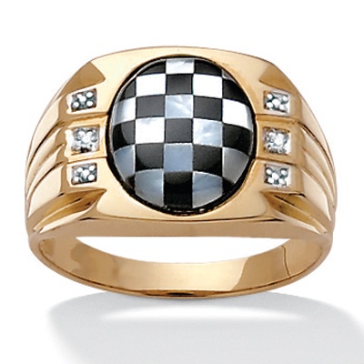 Men's Mother-Of-Pearl Racer's Ring
