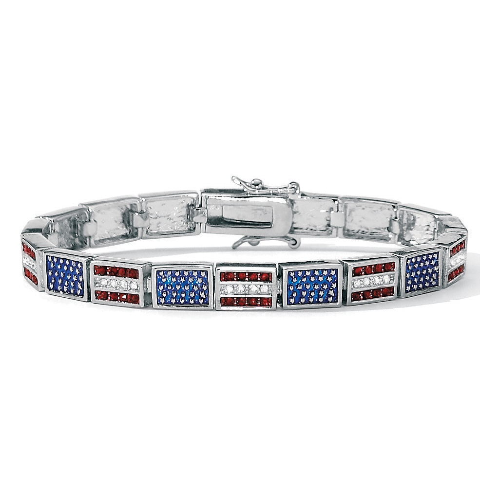 Patriotic Silver Bracelet 7 1/4"