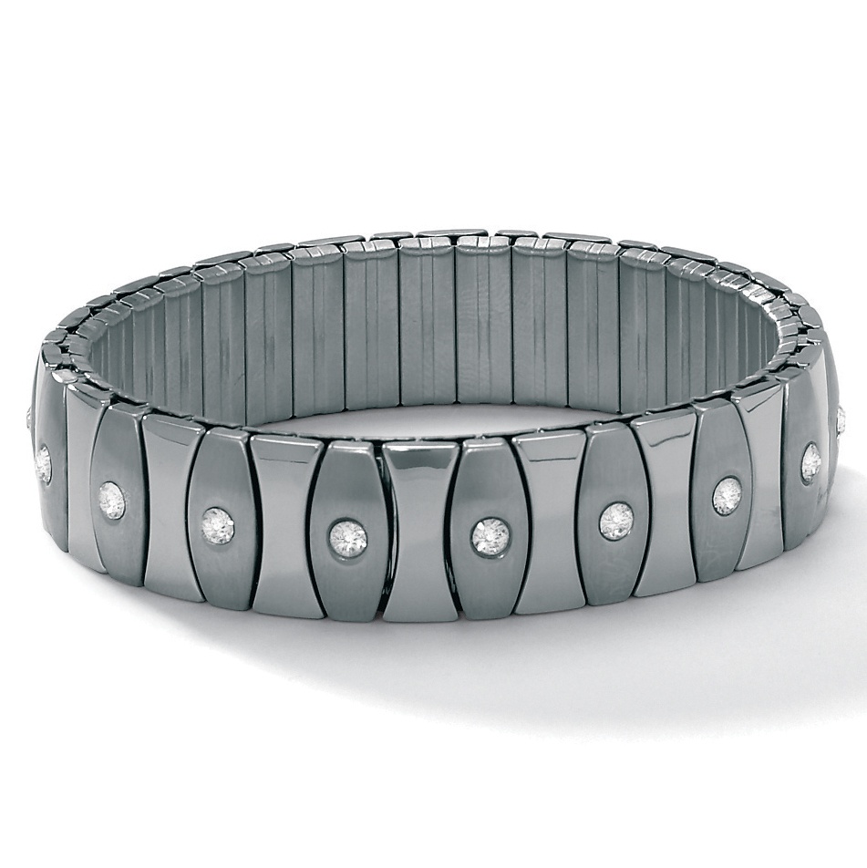 Stainless Steel Crystal Bracelet 7"