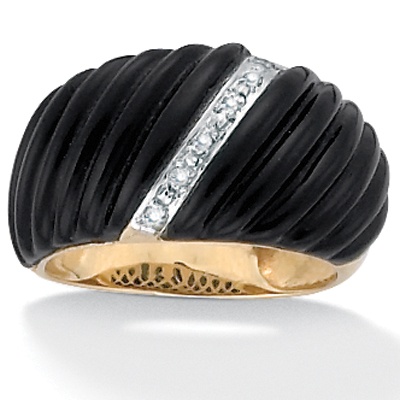 Recon. Onyx/Diamond Accent Ring