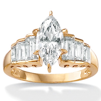 DiamonUltra&trade; CZ 10k Gold Ring