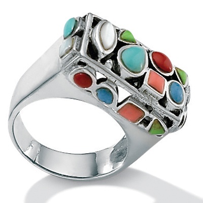 Multi-Mother-Of-Pearl Silver Ring | Shop PalmBeach & Save! :  jewelry and accessories trend jewelry fashion accessories