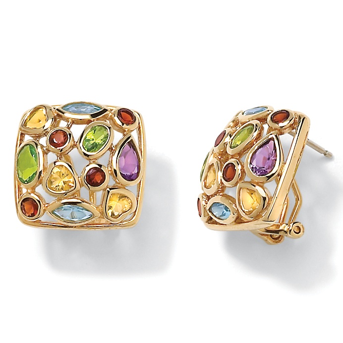 DiamonUltra™ CZ 18k/Sterling Silver Earings