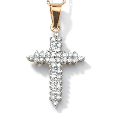 Diamond 10k Cross Pendant