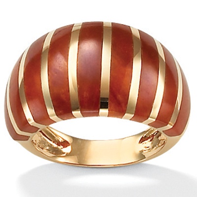 Red Jade 14k Gold Ring