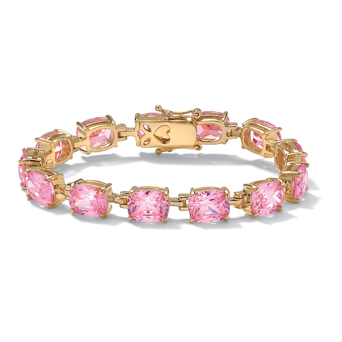 Pink Ice DiamonUltra&trade; CZ 18k/Sterling Silver Bracelet 7 1/4"