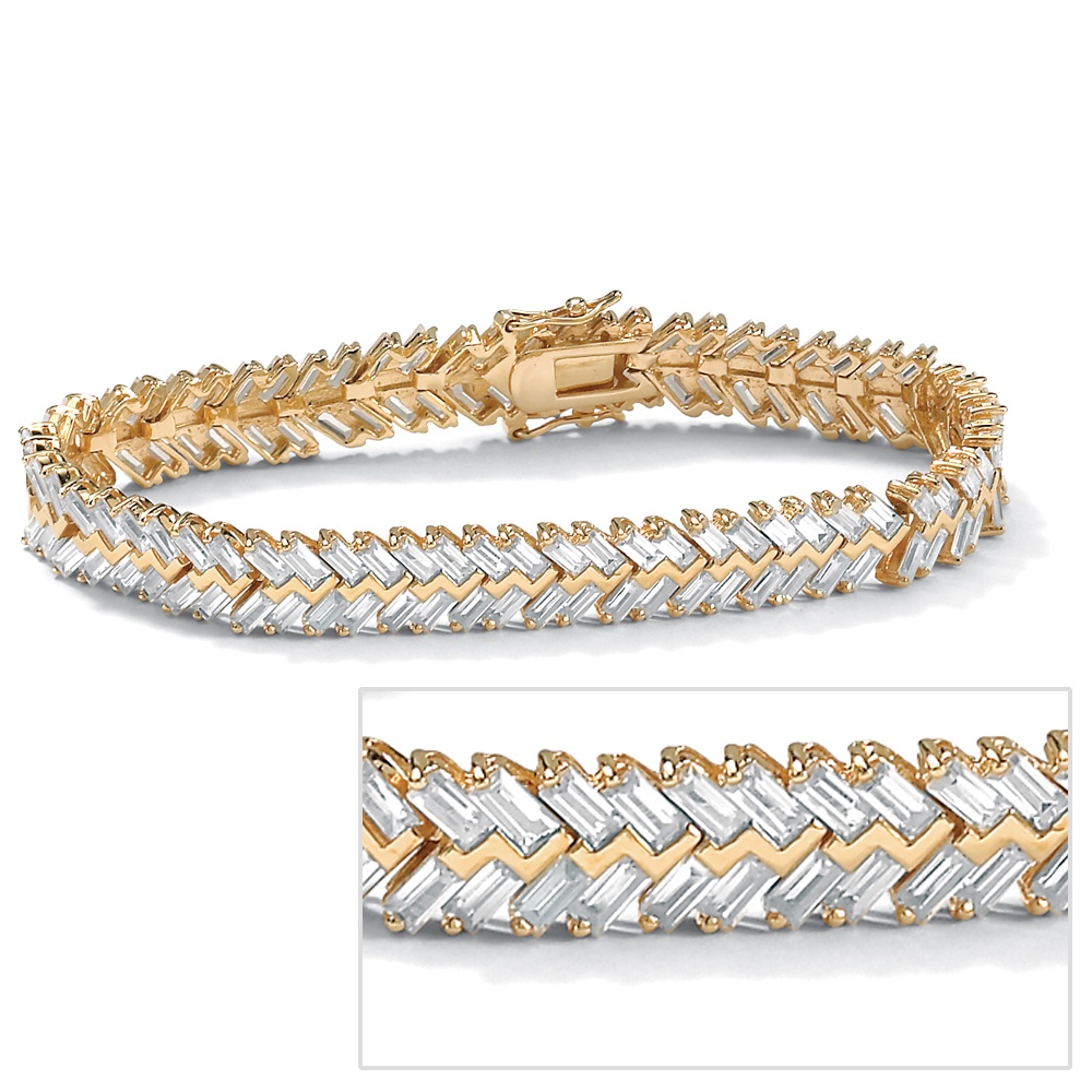 DiamonUltra&trade; CZ 18k/Sterling Silver Bracelet 7 1/4"