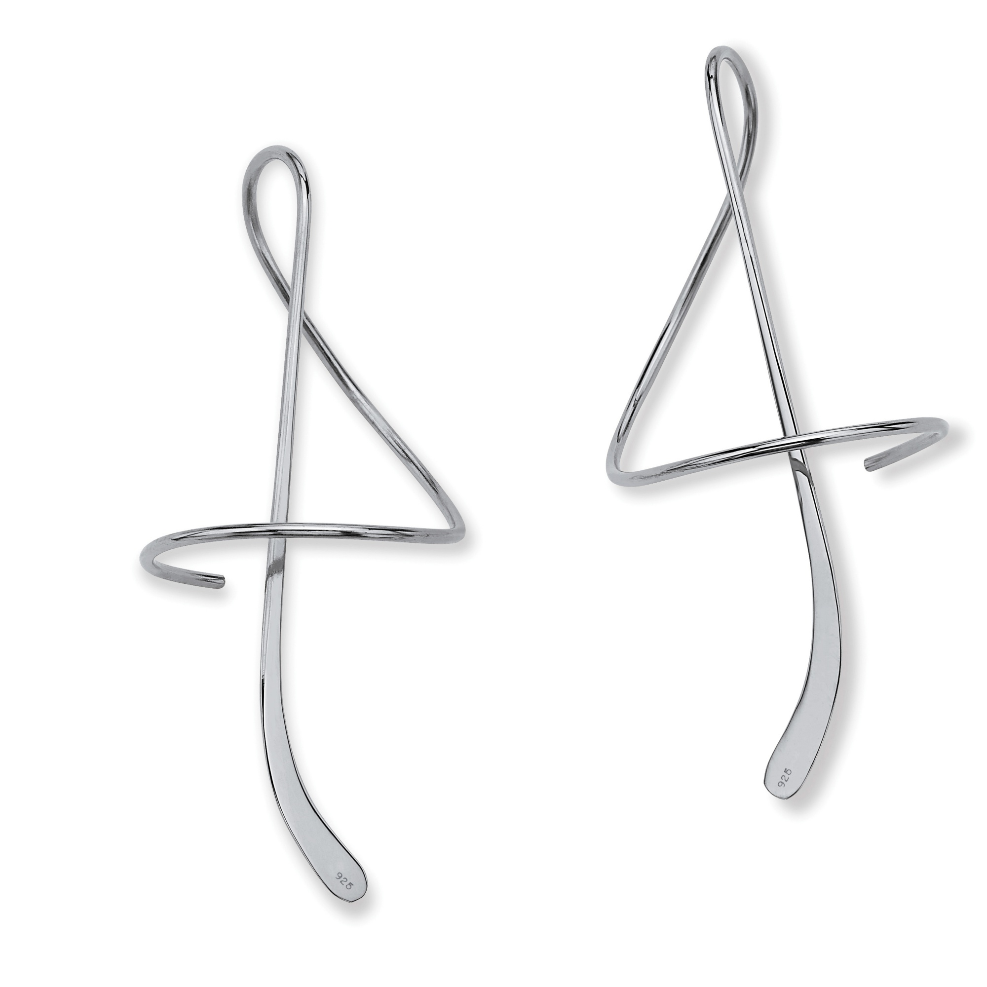 Sterling Silver Spiral Pierced Earrings