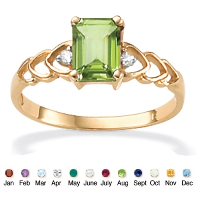 10k Gold & Diamond Accents Birthstone Ring