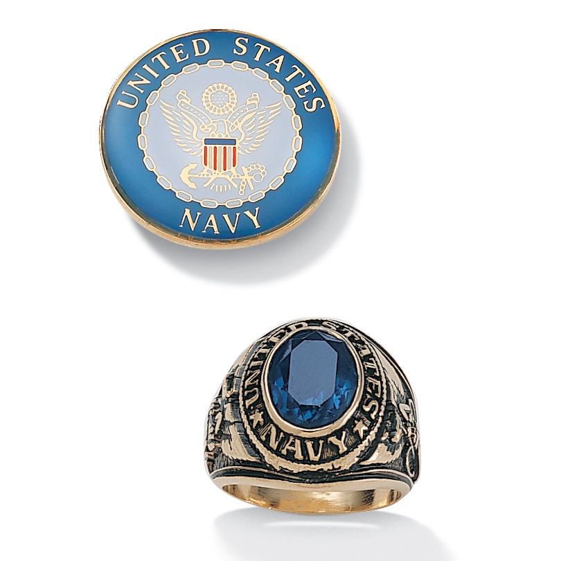 2-Piece Navy Ring/Pin Set