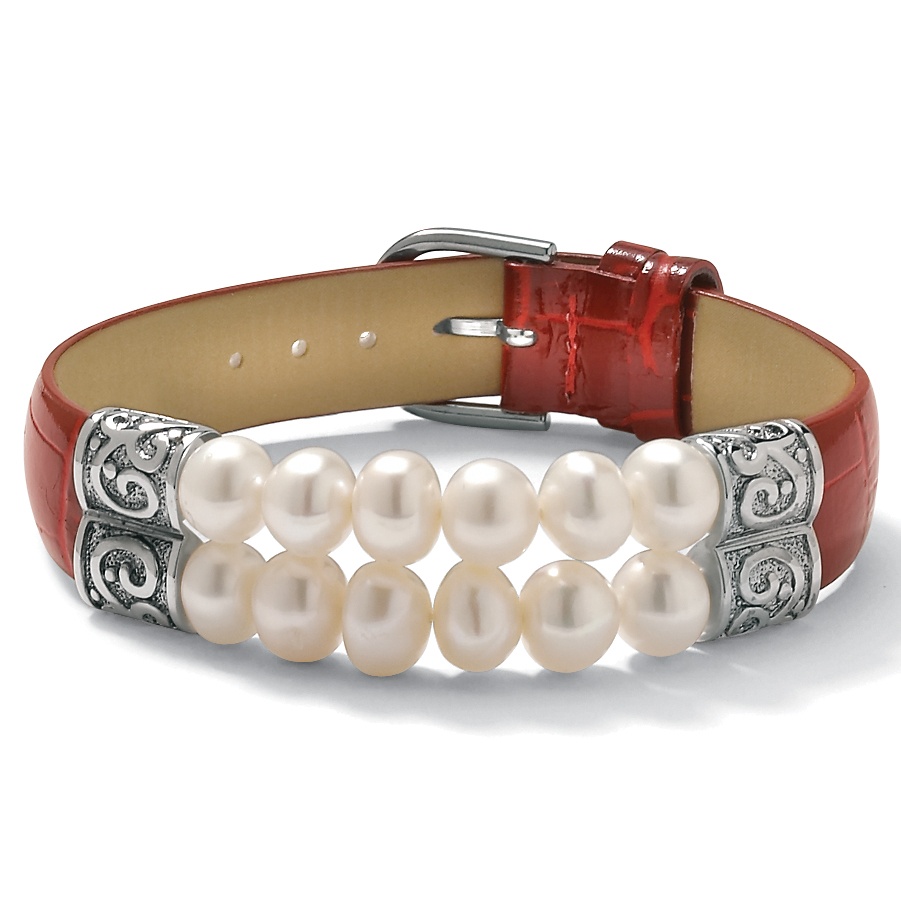 Pearl/Leather Bracelet 8"
