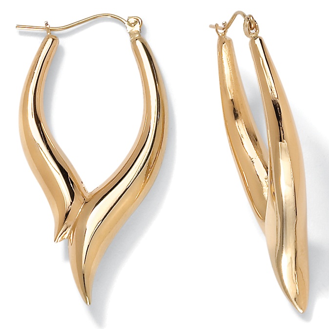 10k Gold Curved Hoop Earrings