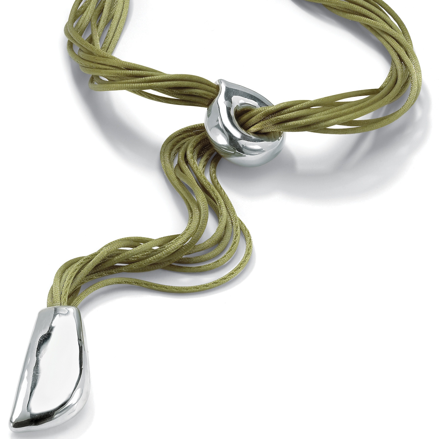 Silver/Satin Cord Necklace