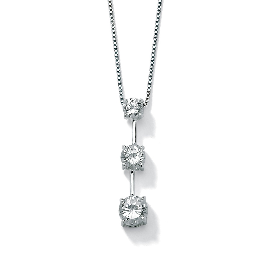 DiamonUltra&trade; CZ Silver Triple Pendant