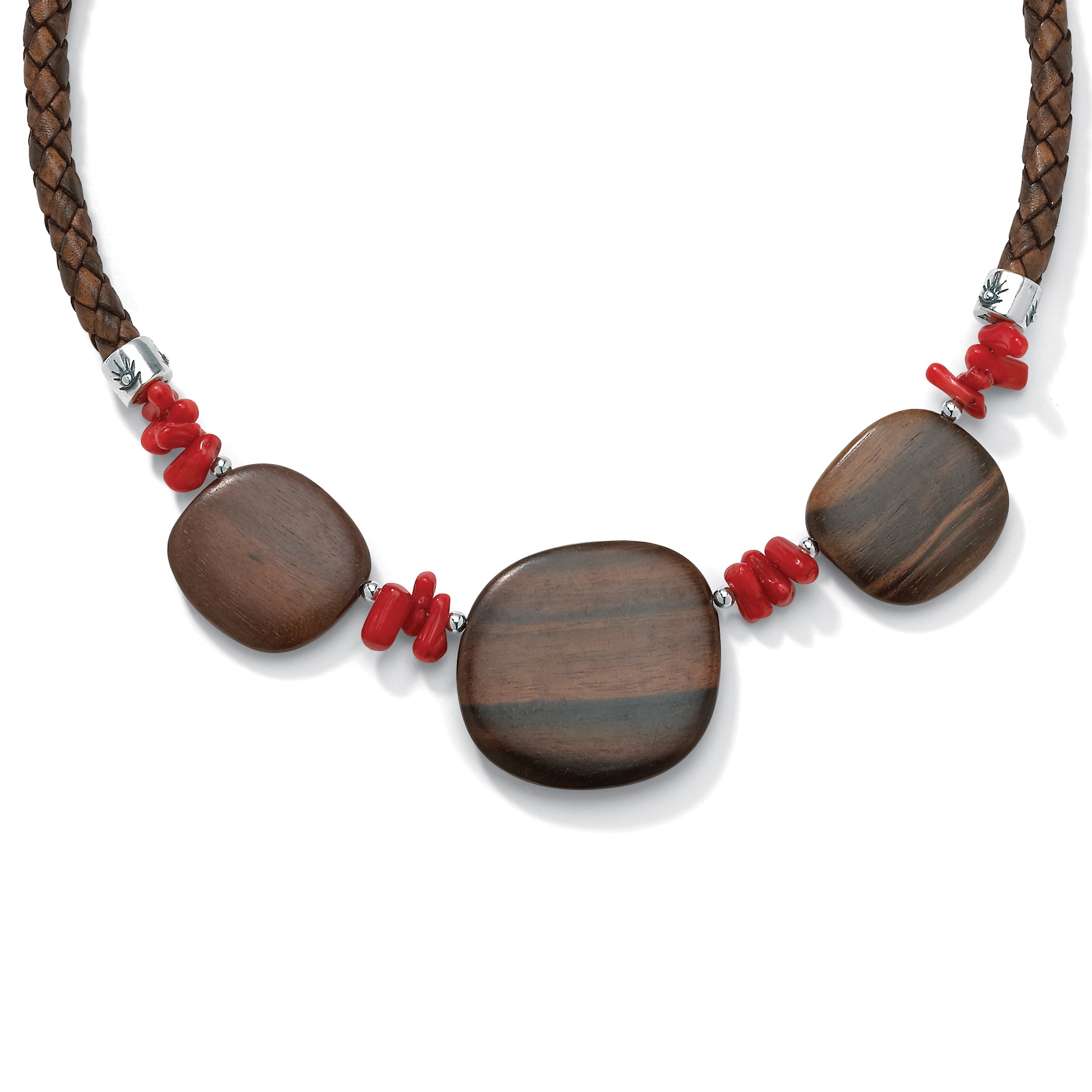 Wood Disk Necklace 16"-18"