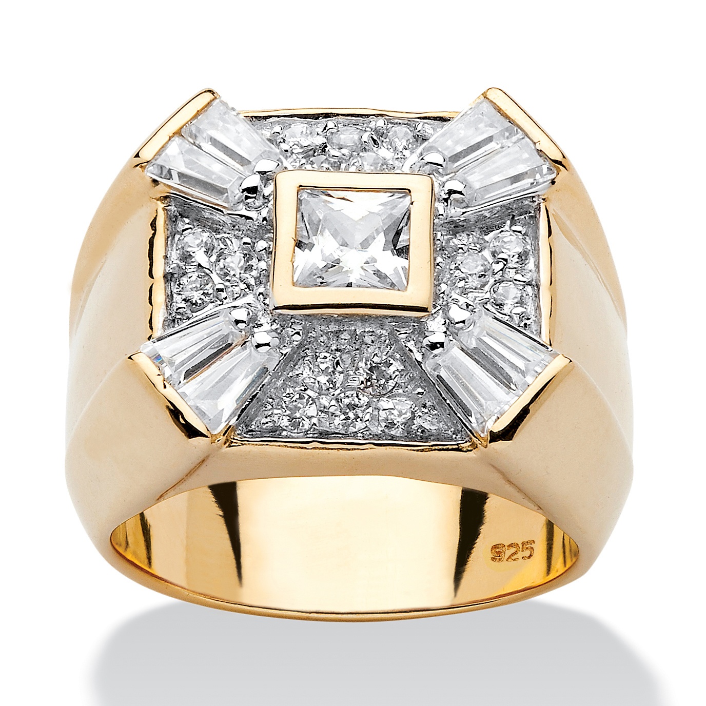 Men's DiamonUltra™ CZ 18k/Sterling Silver Ring