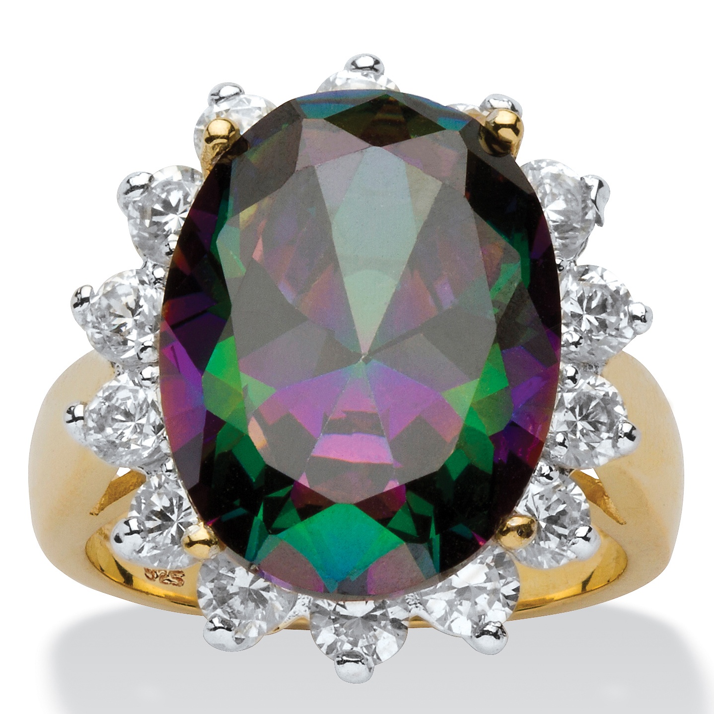 Starlight DiamonUltra&trade; CZ 18k over Sterling Silver Ring
