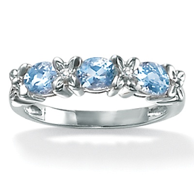 Aquamarine 10k White Gold Ring