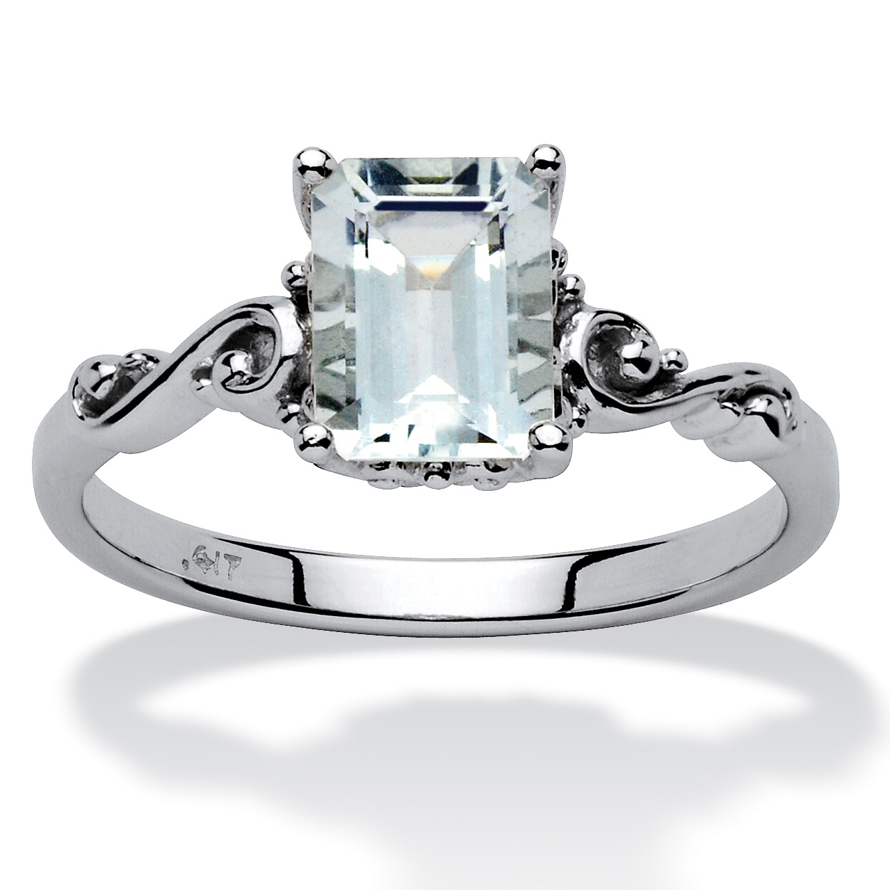 Octagon Aquamarine 10k Gold Ring