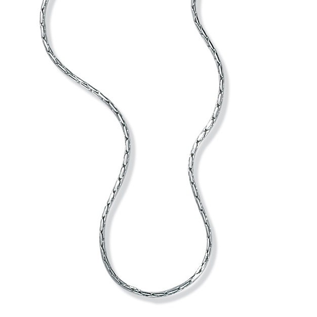 Platinum Over Sterling Silver Wheat-Link Chain 18"
