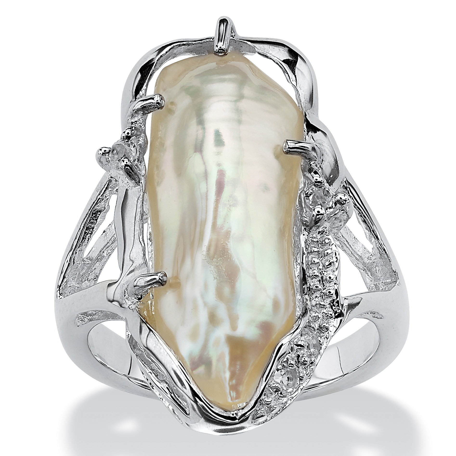 Biwa Pearl Silver Ring