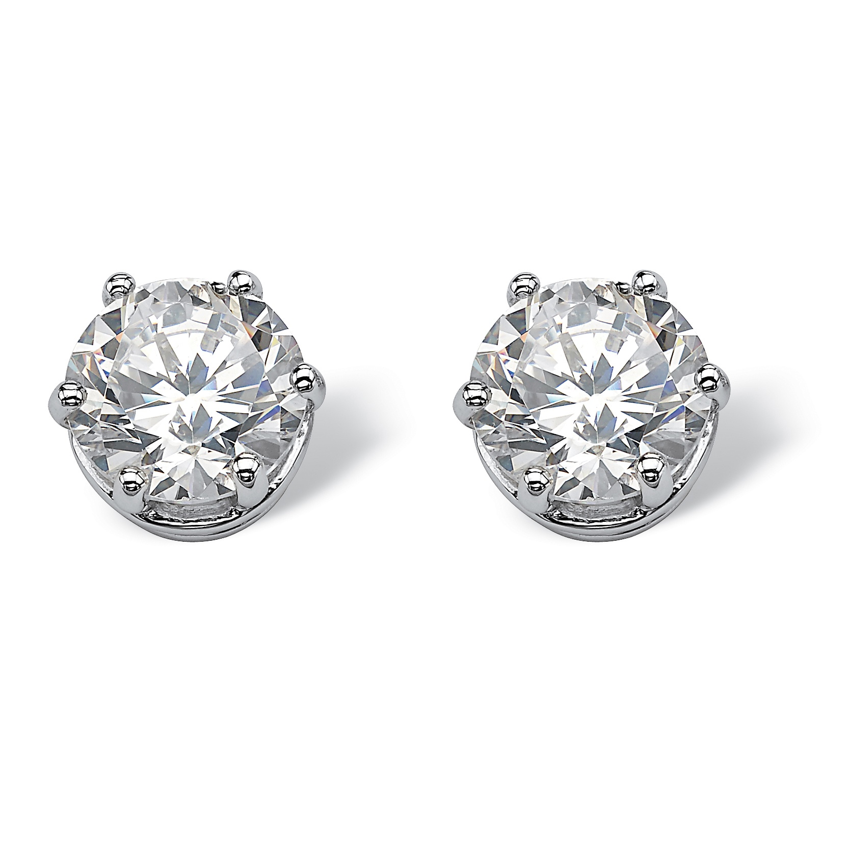 3.94 CT.T.W.DiamonUltra&trade; CZ Platinum Over Sterling Silver Earrings