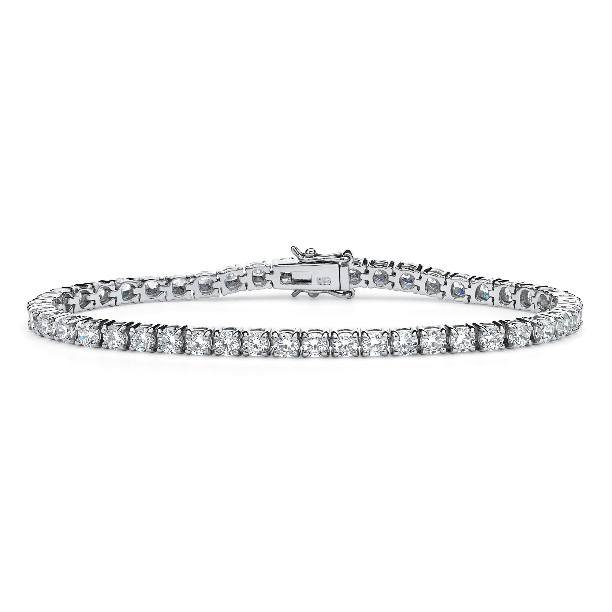 DiamonUltra&trade; CZ Platinum Over Silver Bracelet 7 1/2"