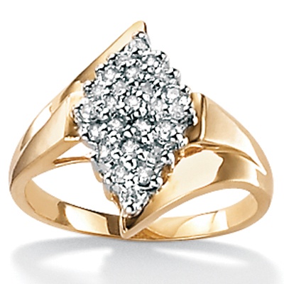 Diamond 10k Gold Cluster Ring